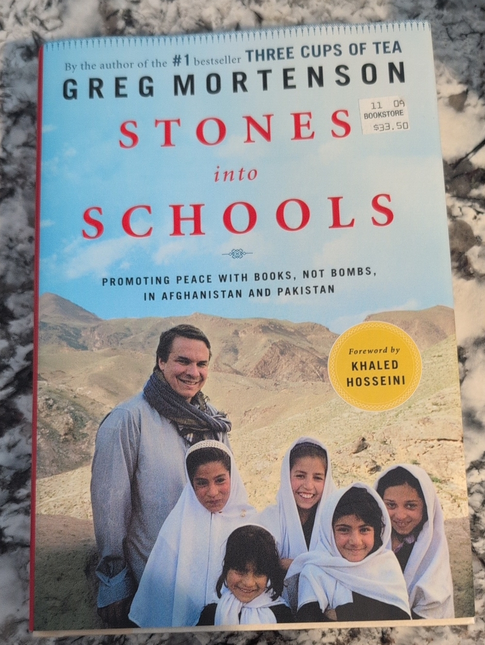 Stones into Schools - Paperback Book (White, Blue)